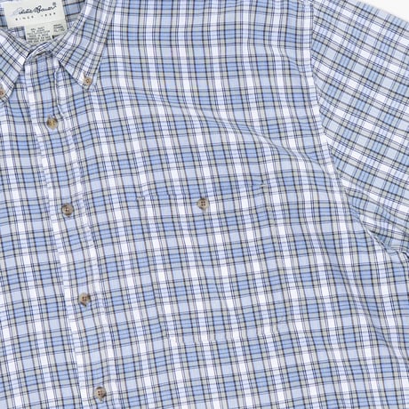 【USED】1990s-2000s Eddie Bauer : Madras Plaid BD S/S Shirt : XL