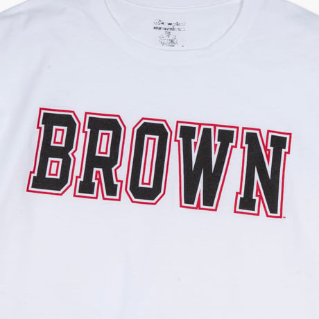 【USED】2010s-20s Champion USA : "BROWN UNIVERSITY" 2-Tone Logo Crew T-Shirt : XXL