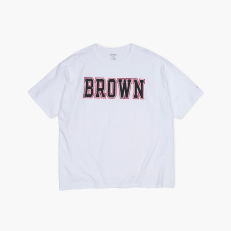 【USED】2010s-20s Champion USA : "BROWN UNIVERSITY" 2-Tone Logo Crew T-Shirt : XXL