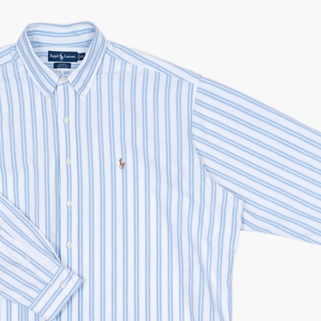 【USED】1990s-2000s Ralph Lauren : "BLAKE" Oxford Stripe BD Shirt : XXL