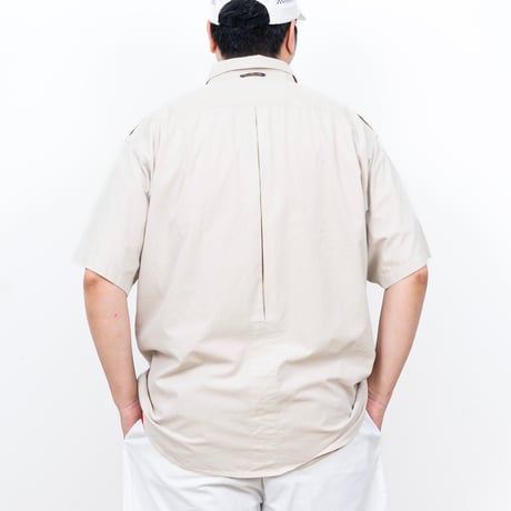 【USED】1990s-2000s EXOFFICIO : Cotton Poly Poplin Field S/S Shirt : XXL