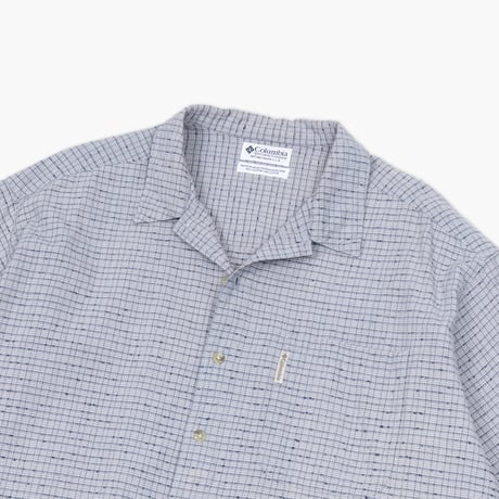 【USED】1990s Columbia Sportswear : Dobby Plaid Regular S/S Shirt : XL-XXL