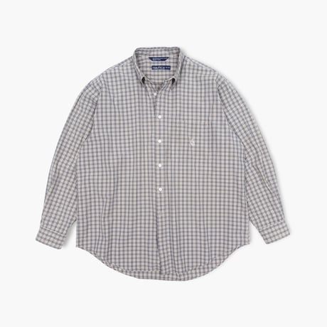 【USED】1990s nautica : Broad Plaid BD Shirt : XL