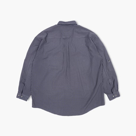 【USED】1990s L.L.Bean : Poly Nylon Poplin Plaid Field Regular Shirt : XL