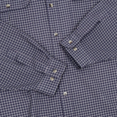 【USED】1990s L.L.Bean : Poly Nylon Poplin Plaid Field Regular Shirt : XL
