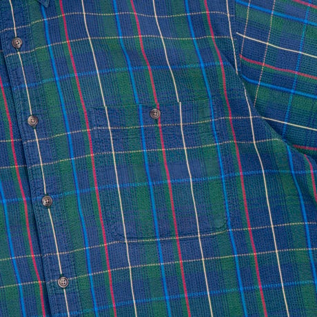 【USED】1990s ORVIS : Seersucker Plaid Regular S/S Shirt : XL