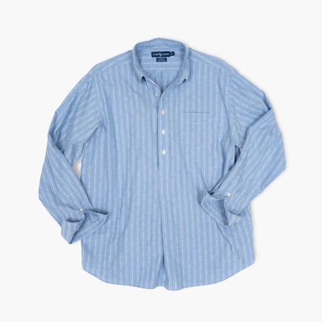 【USED】1990s-2000s Ralph lauren : "AFTON" Dobby Stripe Pullover BD Shirt : L