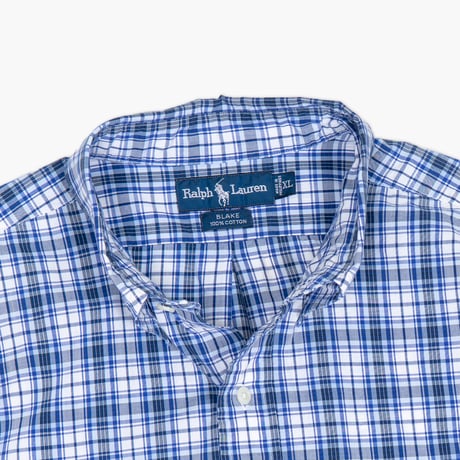 【USED】1990s-2000s Ralph Lauren : "BLAKE" Broad Plaid BD S/S Shirt : XL