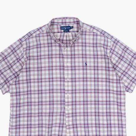【USED】1990s-2000s Ralph Lauren : "BLAKE" Madras Plaid BD S/S Shirt : XXL