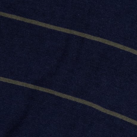 【USED】1990s nautica : Rayon Cotton Border Crew Sweater : XXL