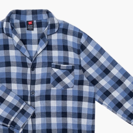 【USED】2010s Hanes USA : Flannel Plaid Pajama Shirt : XL
