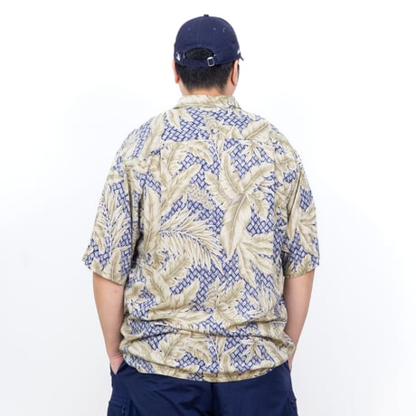 【USED】1990s nautica : Rayon Hawaiian Regular S/S Shirt : L