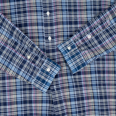 【USED】2000s Ralph lauren : Madras Plaid BD Shirt : XL