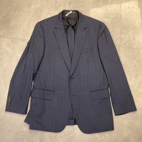 L167｜Paul Smith×Zegna 2Bネイビーグレーストライプスーツ(L2) 定価101,000円 ポールスミス