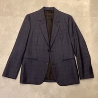 S43｜Paul Smith SOHO×CANONICO 2Bネイビーグレーチェック3ピーススーツ(S) 定価155,000円 ポールスミス