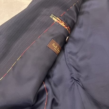 S46｜Paul Smith Collection×Zegna 2Bネイビーストライプスーツ(S) 定価135,000円 ポールスミス