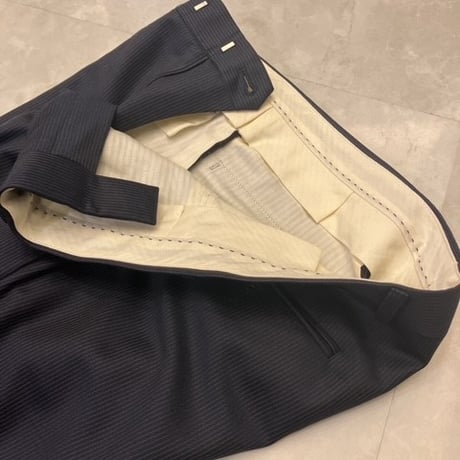 S45｜Paul Smith Collection×Zegna 2Bネイビーピンストライプスーツ(S) 定価135,000円 ポールスミス