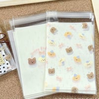 テープ付きデザインOPP袋　はがきサイズ　ドットアニマル　50枚入り　【TZ271】