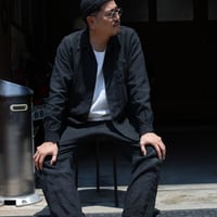 LINEN LONG SLEEVE OPEN COLLR SHIRT