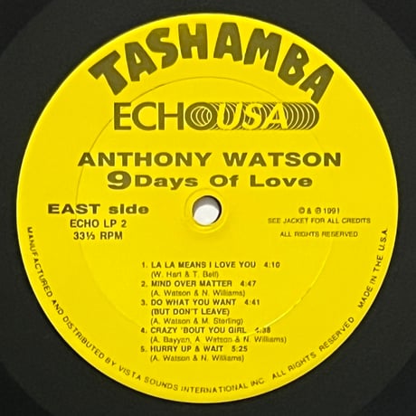Anthony Watson - 9 Days Of Love
