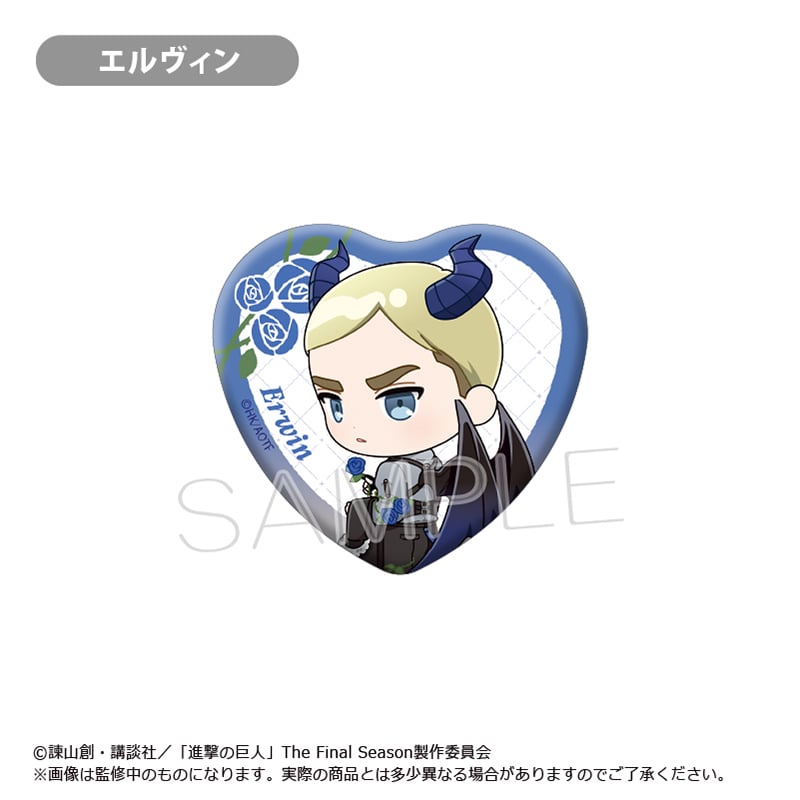 進撃の巨人 ミニキャラハート缶バッジ DEVIL Ver. | TAPIOCA online