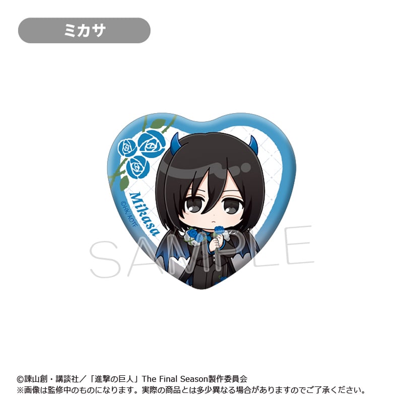 進撃の巨人 ミニキャラハート缶バッジ DEVIL Ver. | TAPIOCA online