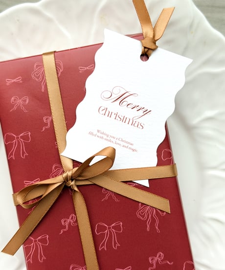 🎄 wrapping wave tag "Merry Christmas" 10P