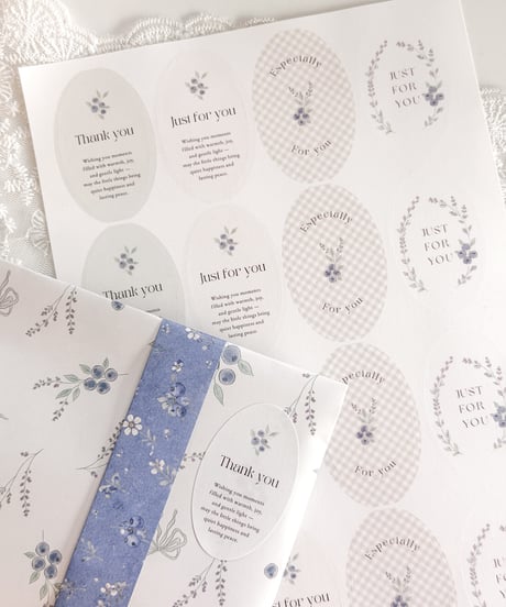 🫐oval wrapping sticker 48P