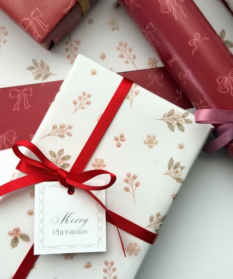 🎄 wrapping square tag "Merry Christmas" 20P