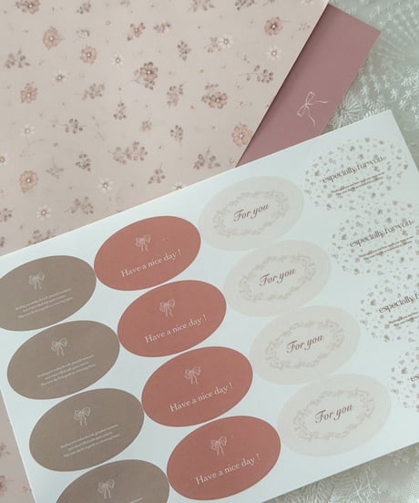🍂🌼oval wrapping sticker 48P