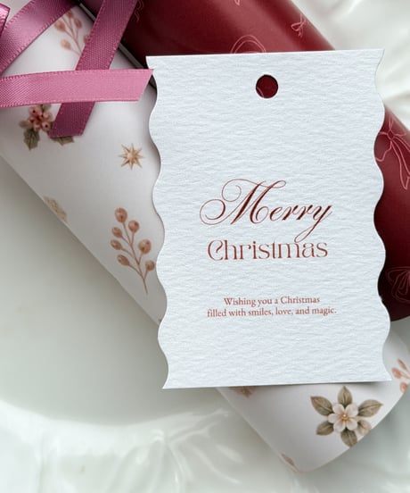 🎄 wrapping wave tag "Merry Christmas" 10P