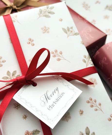 🎄 wrapping square tag "Merry Christmas" 20P