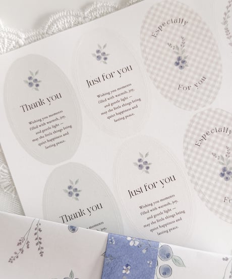 🫐oval wrapping sticker 48P
