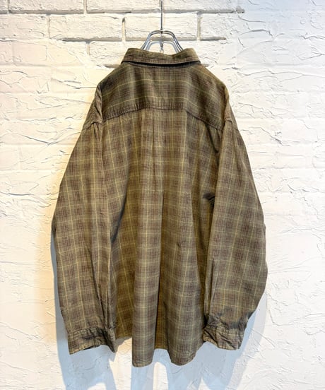 L.L.Beanチェック柄コーデュロイシャツ