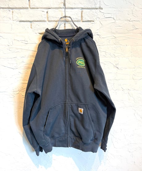 carhartt 企業ロゴ入りのジップアップパーカー