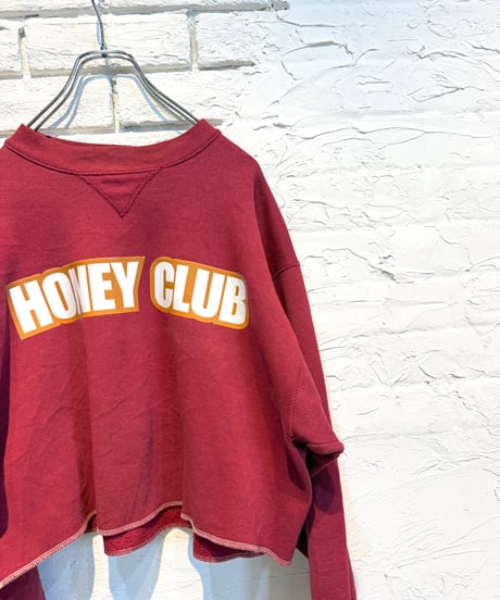 Hanes HEAVYWEIGHT  『しゅーオリジナルプリントHONEY CLUB』えんじsweat