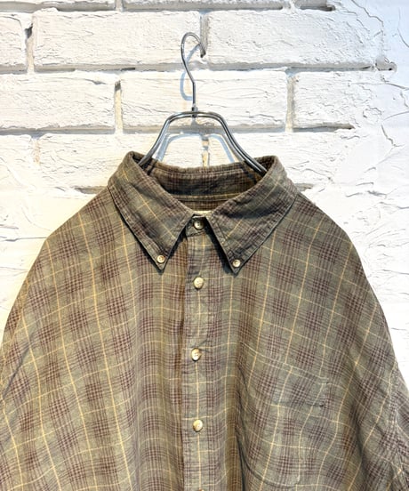 L.L.Beanチェック柄コーデュロイシャツ
