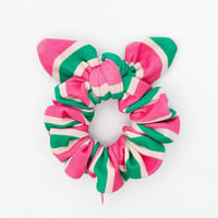 MINI SCRUNCHIE NEW STRIPE シュシュ ミニ ストライプ柄 ピンクグリーン色 ワンサイズ 3001-S26-NEWSTRIPE