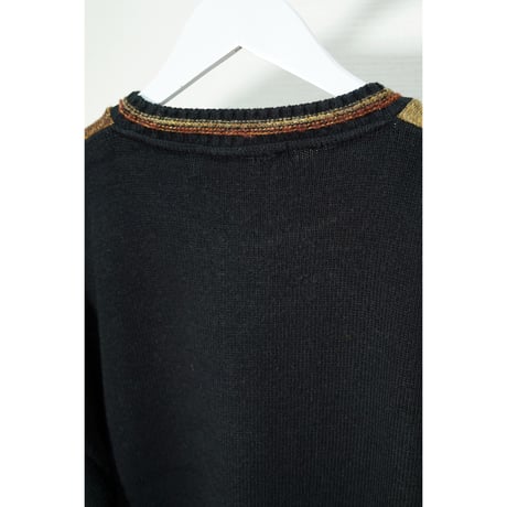Block design Knit sweater