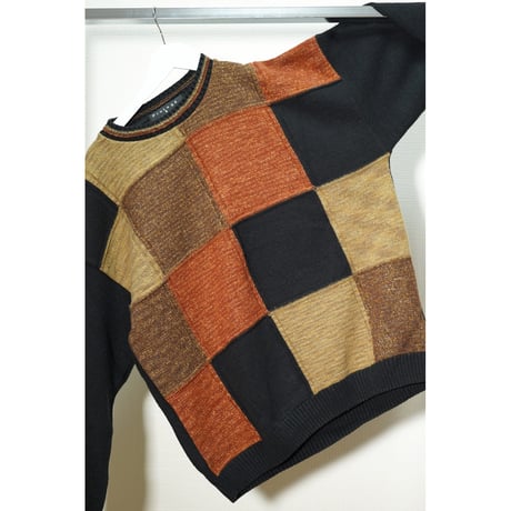 Block design Knit sweater