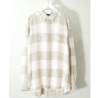 90s "GAP" Check pattern L/S shirt Linen 100%