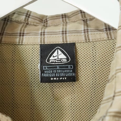 00s "NIKE ACG" Check pattern L/S shirt