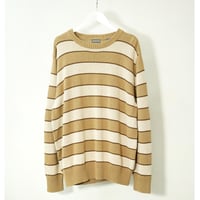 00s "ST. JOHN'S BAY" Stripe pattern Cotton knit sweater