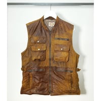 80s "BANANA REPUBLIC" Leather Hunting Vest