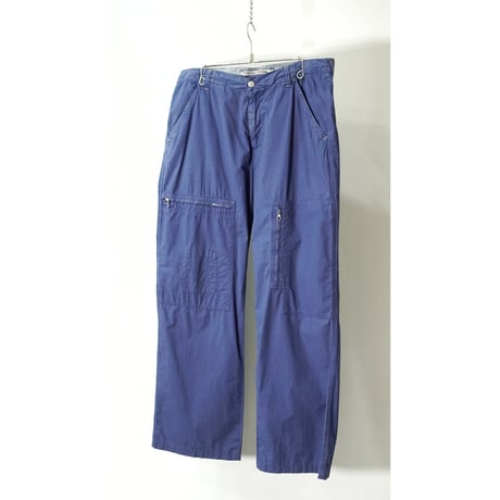 "THINK PINK" Multi pockets Cotton Wide pants