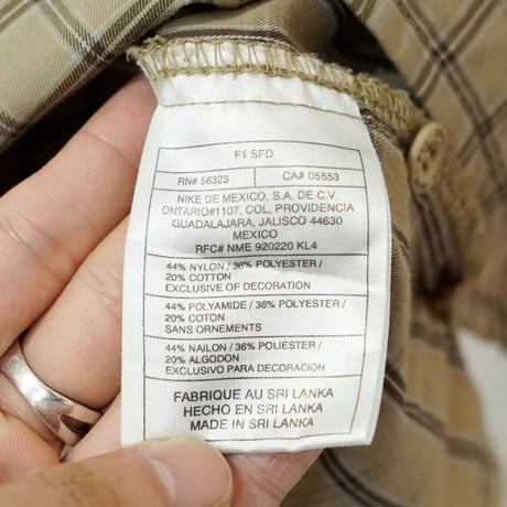 00s "NIKE ACG" Check pattern L/S shirt