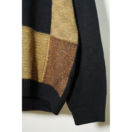 Block design Knit sweater
