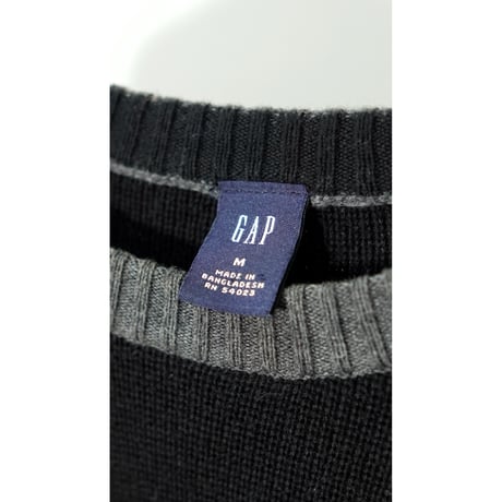 00s "GAP" 2 tone Cotton Knit sweater