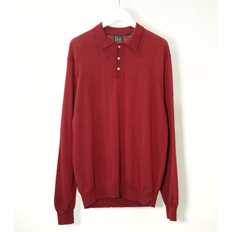 L/S knit polo shirt Merino wool 100%
