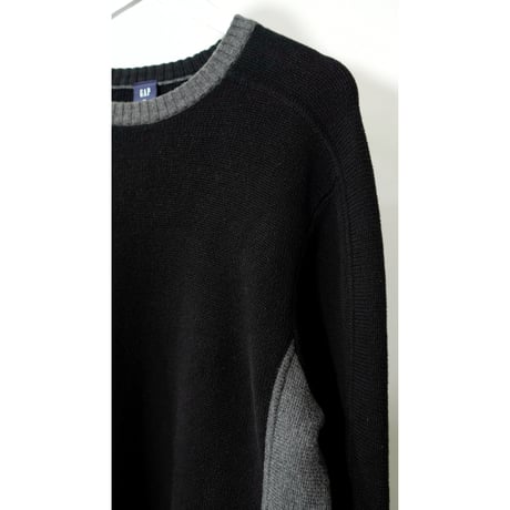 00s "GAP" 2 tone Cotton Knit sweater